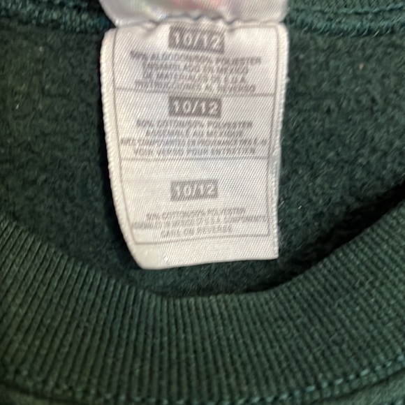 Vintage Fruit of the Loom Wolf Wilderness Sweatshirt Green Kids Size 10/12 - Picture 6 of 7